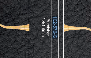 Burnisher 1.4/1.8 mm titanium plasma coated gold