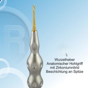 Root elevator anatomic handle 4 mm twisted RIGHT