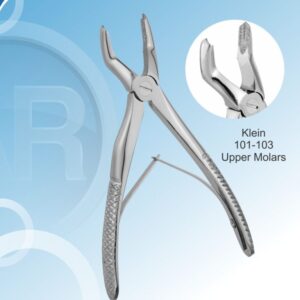 Extracting forceps anatomic handle upper molar 10cm children