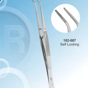 Tweezers cotton plier self locking serrated 15 cm